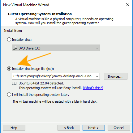How to Install Ubuntu 20.04 Desktop on VMware Workstation VM - Loading ISO