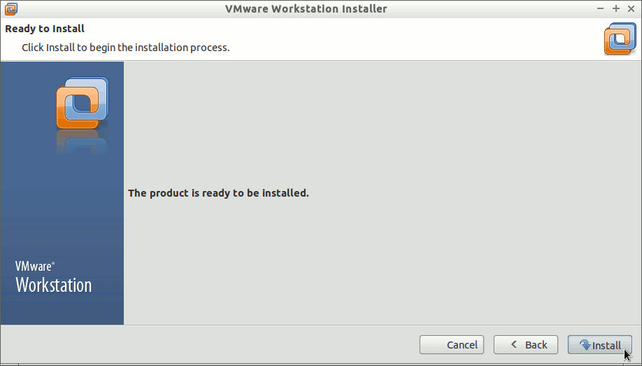 Linux VMware Workstation 10 Installation - Start Installation