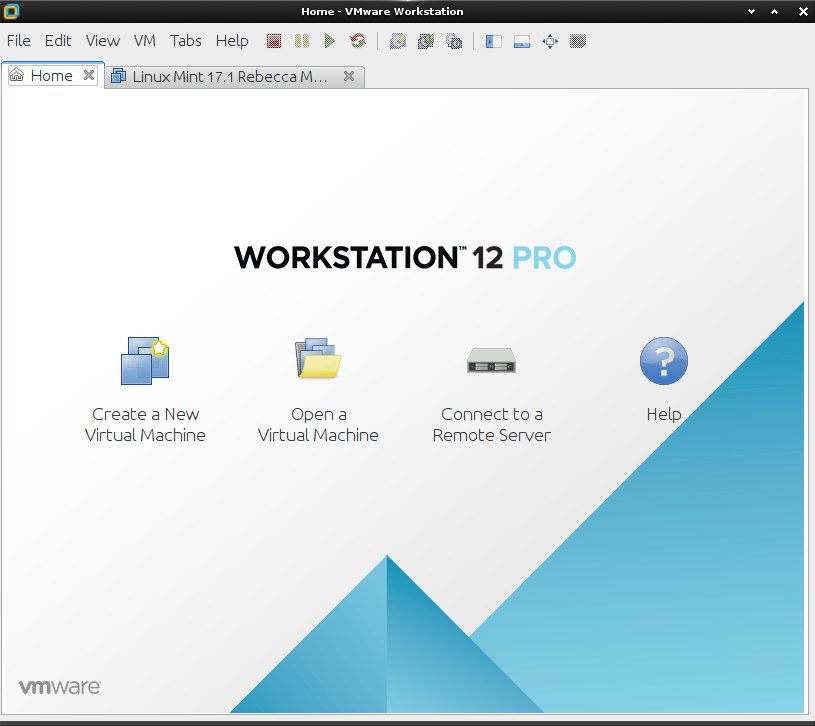 Linux Mint VMware Workstation Pro 12 Installation - VMware Workstation Pro 12 GUI