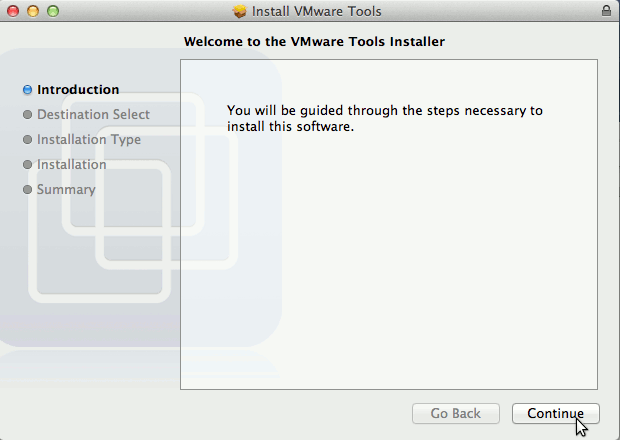 How to Install VMware Tools on macOS Mavericks 10.9 - Installation 1