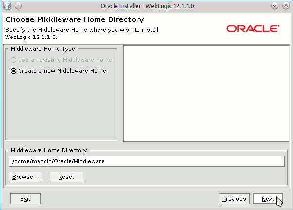 Install Oracle-BEA WebLogic 12c on openSUSE 64-bit - 2 Set Home