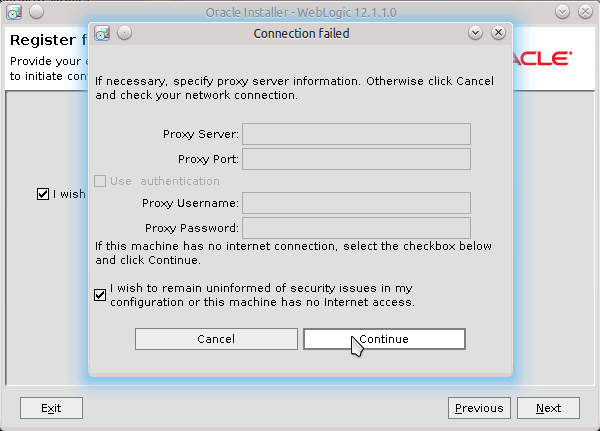 Oracle BEA WebLogic 12c Server Installation CentOS 6.X 64-bit - 4 Confirm