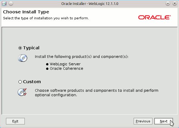 Install Oracle-BEA WebLogic 12c on Debian Wheezy 7 64-bit - 5 Choose Installation Type