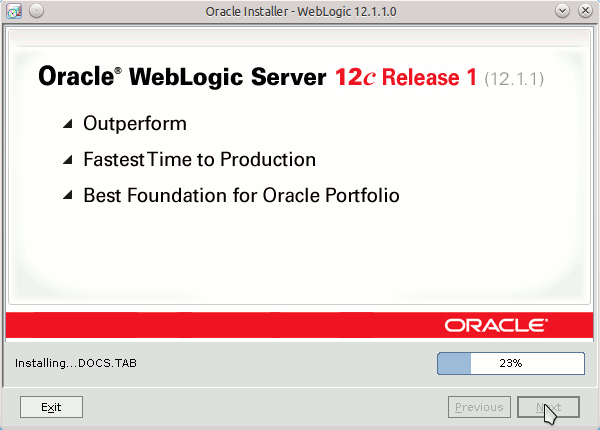 Install Oracle-BEA WebLogic 12c on Debian Wheezy 7 64-bit - 9 Installing WebLogic 12c
