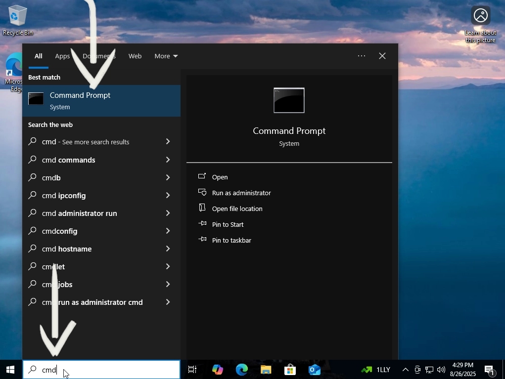Launch - Windows 10 Command Line Prompt