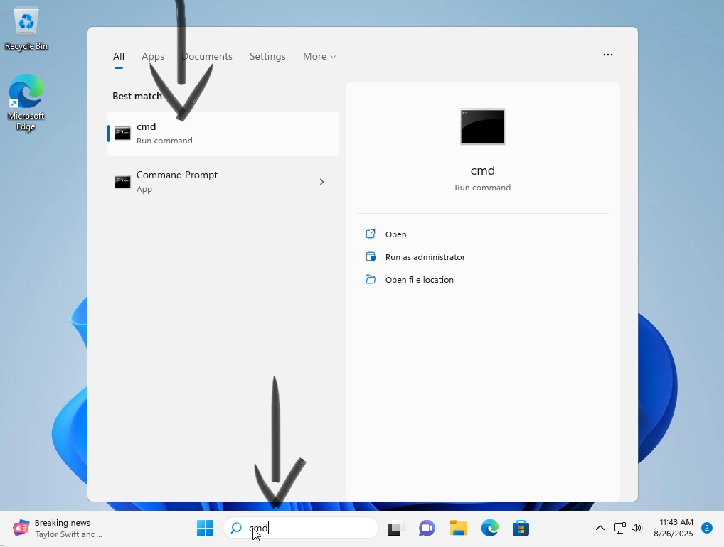 Launch - Windows 11 Command Line Prompt