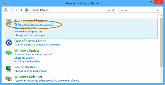 Enable IIS 8 with CGI for PHP on Windows 8 - Turn Windows Features On-Off