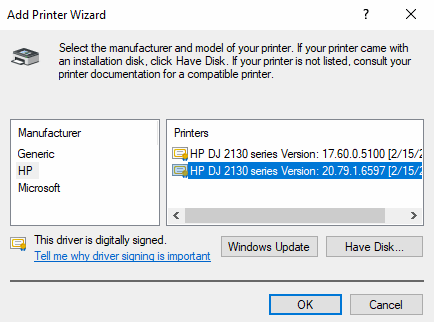 Installing driver