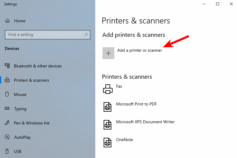 Add a Printer or Scanner