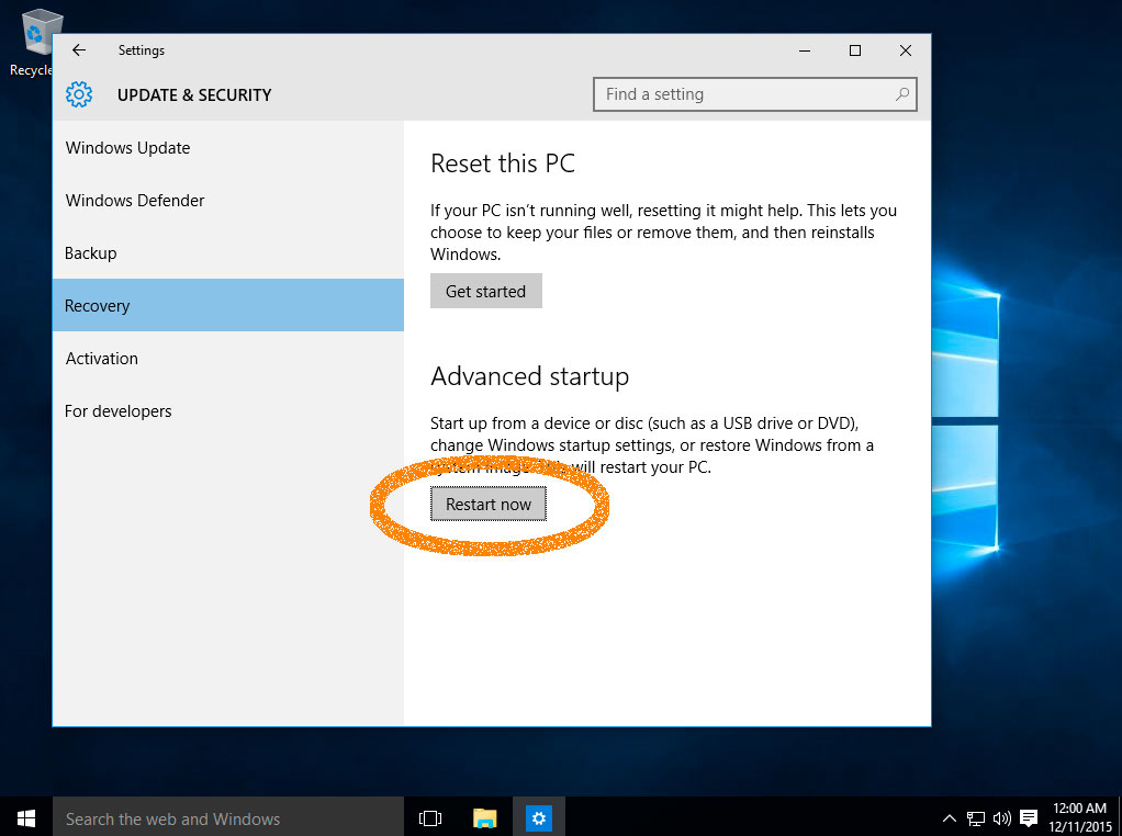 How to Windows 10 Boot from USB Easy Visual Guide - Windows 10 Settings General Advanced StartUp