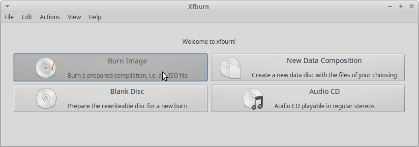 Mint Xfce Burning ISO to Disk - Xfburn burn image to disk